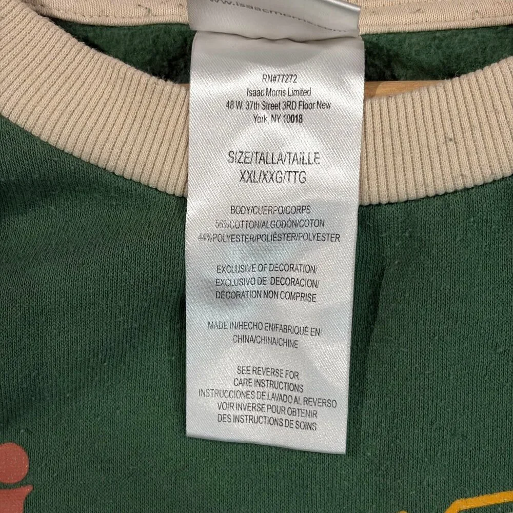 Ski Vermont Ludlow Graphic Sweatshirt XX-Large Green & Beige Cotton/Poly Blend - Picture 3 of 8